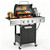40,500 BTU 3-Burner Propane Gas Grill with Side Burner, Stainless Steel Outdoor BBQ Grill with 380 sq.in Cooking Space, 4 Swivel Casters & Cast Iron Grates for Patio Backyard Garden
