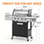 51,000 BTU 4-Burner Propane Gas Grill with Side Burner – Large 452 sq.in Stainless Steel BBQ Grill, Enameled Cast Iron Grates, 4 Swivel Casters & Protective Cover for Backyard Patio Family