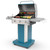 3-Burner Propane BBQ Grill, 30,000 BTUs Gas Grill with Cast Iron Cooking Grates, Folding Side Tables & Wheels, Outdoor Grill with Tool Hooks, Teal