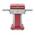 3-Burner Outdoor BBQ Grill | Liquid Propane Barbecue Gas Grill with Folding Sides, PG-A4030400LD-RD, Pedestal Grill with Wheels, 30000 BTU, Red