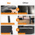 Office Reception Guest Waiting Room Chairs, Leather Stationary Chair No Wheels with Padded Arms for Elderly Desk Conference Room Lobby, 1 Pack, Inky