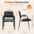 Office Reception Guest Waiting Room Chairs, Leather Stationary Chair No Wheels with Padded Arms for Elderly Desk Conference Room Lobby, 1 Pack, Inky