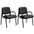 Office Reception Guest Chair No Wheels Set of 2, Leather Stationary Waiting Room Chairs with Padded Arms for Elderly Desk Conference Room Lobby Table Side Salon, Inky