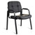 Waiting Room Guest Chair with Bonded Leather Padded Arm Rest for Office Reception and Conference Desk Black
