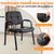 Waiting Room Guest Chair with Bonded Leather Padded Arm Rest for Office Reception and Conference Desk Black