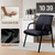 Office Reception Guest Chair with Bonded Leather Padded Arm Rest, Exam Chair for Waiting Room Lobby Meeting Church Conference School Elderly, Black, 500 LBS