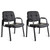 Waiting Room Guest Chair with Bonded Leather Padded Arm Rest for Office Reception and Conference Desk Black 2 Pack