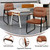 Waiting Room Guest Chair with Bonded Leather Padded Arm Rest for Office Reception and Conference Desk Black with Sled Base Brown 2 Pack