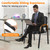 Waiting Room Guest Chair with Bonded Leather Padded Arm Rest for Office Reception and Conference Desk Black 4 Pack