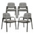 Waiting Room Guest Chair with Bonded Leather Padded Arm Rest for Office Reception and Conference Desk(Grey 4 Pack)
