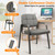 Waiting Room Guest Chair with Bonded Leather Padded Arm Rest for Office Reception and Conference Desk(Grey 4 Pack)