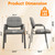 Waiting Room Guest Chair with Bonded Leather Padded Arm Rest for Office Reception and Conference Desk(Grey 4 Pack)