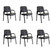 Waiting Room Guest Chair with Bonded Leather Padded Arm Rest for Office Reception and Conference Desk Black 6 Pack