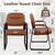 Waiting Room Guest Chair with Bonded Leather Padded Arm Rest for Office Reception and Conference Desk Black with Sled Base Brown 6 Pack