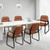 Waiting Room Guest Chair with Bonded Leather Padded Arm Rest for Office Reception and Conference Desk Black with Sled Base Brown 6 Pack