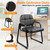Waiting Room Guest Chair with Bonded Leather Padded Arm Rest for Office Reception and Conference Desk Black with Sled Base 6 Pack