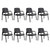 Waiting Room Guest Chair with Bonded Leather Padded Arm Rest for Office Reception and Conference Desk Black 8 Pack