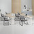 Waiting Room Guest Chair with Bonded Leather Padded Arm Rest for Office Reception and Conference Desk Black with Sled Base Grey 8 Pack