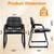 Waiting Room Guest Chair with Bonded Leather Padded Arm Rest for Office Reception and Conference Desk Black with Sled Base 8 Pack