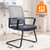 Office Guest Chair with Lumbar Support and Mid Back Mesh Space Air Grid Series for Reception Conference Room Gray 2 Pack