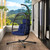 Egg Chair with Stand,Patio Rattan Wicker Hanging Swing Egg Chair Hammock Chair for Porch Garden,Thickened Aluminum Alloy Steel Frame and UV Resistant Cushion,350LBS Capacity(Dark Blue)