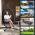 Egg Chair with Stand,Patio Rattan Wicker Hanging Swing Egg Chair Hammock Chair for Porch Garden,Thickened Aluminum Alloy Steel Frame and UV Resistant Cushion,350LBS Capacity(Dark Blue)