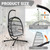 Egg Chair with Stand,Patio Rattan Wicker Hanging Swing Egg Chair Hammock Chair for Bedroom Porch Garden,Thickened Aluminum Alloy Steel Frame and UV Resistant Cushion,350LBS Capacity