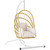 Hanging Egg Chair with Stand, Rattan Wicker Swing Egg Chair with Cushion, 370lbs Capacity, Foldable Hanging Basket Chair for Porch, Garden, Bedroom, Balcony - Beige