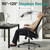 Big and Tall Home Office Desk Chair 500lb Capacity for Heavy People, Ergonomic Wide Mesh Desk Chair with Stepless Recline & Lock, 5.5" Thick Cushion, High Back, Adjustable Height & Armrests