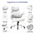 Ergonomic Office Chair Premium Leather Adjustable Lumbar Support & Armrests, High Back Comfy Desk Gaming Chairs Executive Computer Swivel Chair Tilt Function(Posture,White)