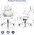 Ergonomic Office Chair Premium Leather Adjustable Lumbar Support & Armrests, High Back Comfy Desk Gaming Chairs Executive Computer Swivel Chair Tilt Function(Posture,White)