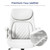 Ergonomic Office Chair Premium Leather Adjustable Lumbar Support & Armrests, High Back Comfy Desk Gaming Chairs Executive Computer Swivel Chair Tilt Function(Posture,White)