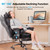 Big and Tall Office Chair Heavy Duty Wide Ergonomic Gaming Chair with Deluxe Embossing Designed Leather with Foot Rest,150°Reclining Adjustable Armrests Pocket Spring Back Support and Pillow