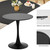 Black Round Dining Table, 27.6" Tulip Table Kitchen Round Dining Table for 1-2 People with MDF Table Top and Metal Pedestal Base, Mid-Century Leisure Table for Home, Dining Room, Cafe