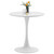 White Round Dining Table, 27.6" Tulip Table Kitchen Round Dining Table for 1-2 People with MDF Table Top and Metal Pedestal Base, Mid-Century Leisure Table for Home, Dining Room, Cafe