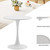 White Round Dining Table, 27.6" Tulip Table Kitchen Round Dining Table for 1-2 People with MDF Table Top and Metal Pedestal Base, Mid-Century Leisure Table for Home, Dining Room, Cafe