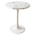 White Marble Round Dining Table 24" Circle Tulip Table with Thickened Tabletop & Sturdy Metal Pedestal Mid Century Modern Leisure Bistro Kitchen Tables 2 People Small Places Living Room Cafe