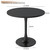 Round Dining Table 31.5" Circle Tulip Table with Wood Thickened Tabletop & Sturdy Metal Pedestal Mid Century Modern Leisure Bistro Kitchen Tables 4 People Small Places Living Room Cafe,Black