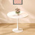 24" Tulip Table for 1-2 Persons Modern Round Dining Room Table, Mid-Century Modern White Small Kitchen Table with MDF Wooden Top, Leisure Coffee Table for Living Room, Dining Room, Office