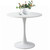 24" Tulip Table for 1-2 Persons Modern Round Dining Room Table, Mid-Century Modern White Small Kitchen Table with MDF Wooden Top, Leisure Coffee Table for Living Room, Dining Room, Office