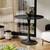 24" Tulip Table for 1-2 Persons Modern Round Dining Room Table, Mid-Century Modern Black Small Kitchen Table with MDF Wooden Top, Leisure Coffee Table for Living Room, Dining Room, Office