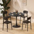 24" Tulip Table for 1-2 Persons Modern Round Dining Table, Mid-Century Modern Black Marble Small Kitchen Table with MDF Wooden Top, Leisure Coffee Table for Living Room, Dining Room, Office
