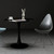 31.5" Tulip Table for 2-4 Persons Modern Round Dining Room Table, Mid-Century Modern Black Small Kitchen Table with MDF Wooden Top, Leisure Coffee Table for Living Room, Dining Room, Office