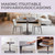 31.5" Tulip Table for 2-4 Persons Modern Round Dining Room Table, Mid-Century Modern Grey Small Kitchen Table with MDF Wooden Top, Leisure Coffee Table for Living Room, Dining Room, Office