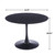 42" Tulip Table for 4-6 Persons Modern Round Dining Table, Mid-Century Modern Black Marble Small Kitchen Table with MDF Wooden Top, Leisure Coffee Table for Living Room, Dining Room, Office