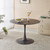 42" Tulip Table for 4-6 Persons Modern Round Dining Room Table, Mid-Century Modern Grey Small Kitchen Table with MDF Wooden Top, Leisure Coffee Table for Living Room, Dining Room, Office