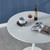 42" Tulip Table for 4-6 Persons Modern Round Dining Room Table, Mid-Century Modern White Small Kitchen Table with MDF Wooden Top, Leisure Coffee Table for Living Room, Dining Room, Office