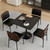 Square Dining Table, 31.5" Tulip Table with Thickened Tabletop & Metal Pedestal, Mid Century Modern Bistro Table for Kitchen, Small Places, Living Room, Cafe (Black)