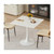 Square Dining Table, 31.5" Tulip Table with Thickened Tabletop & Metal Pedestal, Mid Century Modern Bistro Table for Kitchen, Small Places, Living Room, Cafe (White)