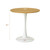 Round Dining Table, 24" Circle Tulip Table with Thickened Tabletop & Metal Pedestal, Mid Century Modern Bistro Table for Kitchen, Small Places, Living Room, Cafe (Light Brown)